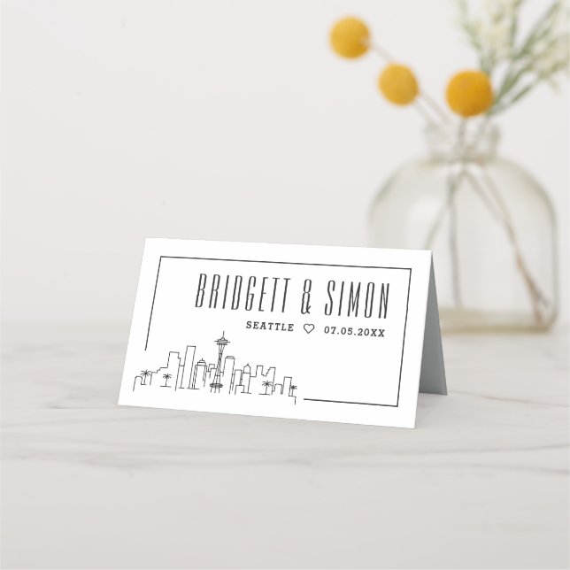 Mariage Seattle | Placer les cartes de nom de tabl (Dos)