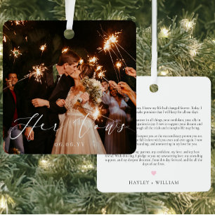 Mariage Ses Vows Photo Keepsaké Ornement en métal