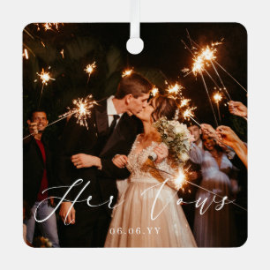 Mariage Ses Vows Photo Keepsaké Ornement en métal