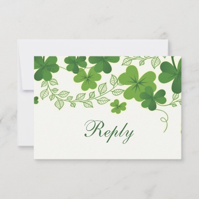 Mariage Shamrock irlandais (trèfle) RSVP (Devant)