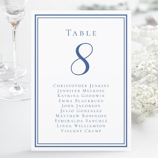 Mariage Sièges Invité Numéro de table Bleu Blanc