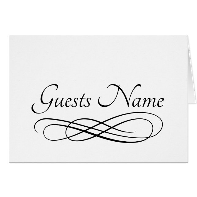 Mariage Sièges Vide Invités Nom Carte de table (Devant Horizontal)