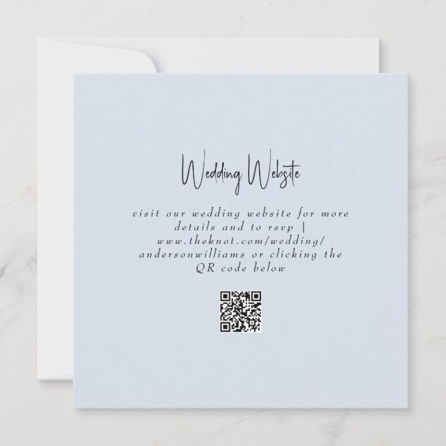 Mariage simple Dusty Blue QR Code Carré de site We (Devant)