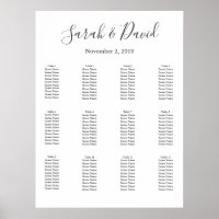 Mariage simple Élégance Tableau de sièges 18x24