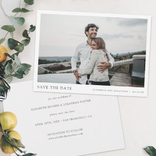 Mariage simple et chic Enregistrer la carte de dat