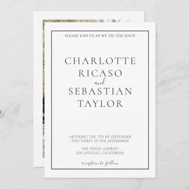 Mariage simple et élégant (Devant / Derrière)