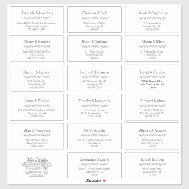 Mariage simple feuille Étiquettes de adresse invit (Feuille)