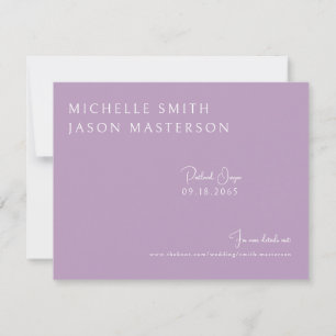 Mariage simple Lavender Enregistrer la date