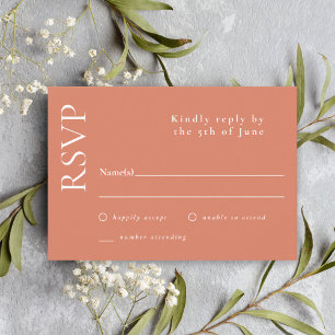 Mariage simple minimal Orange Citrus RSVP