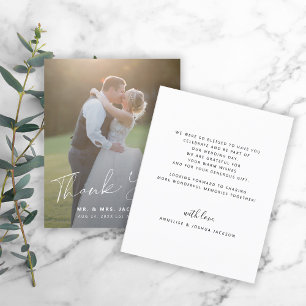 Mariage simple moderne budget photo remerciement