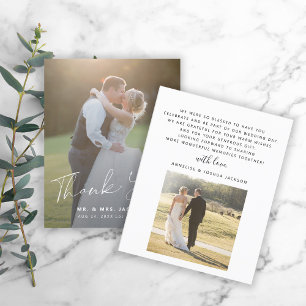 Mariage simple moderne budget photo remerciement