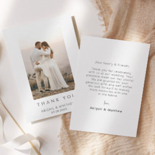 Mariage simple moderne chic Carte de remerciements