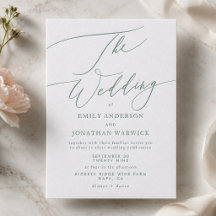 Mariage Simple Moderne Vert Sauge et Blanc