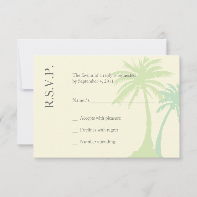 Mariage simple Palm Tree RSVP (Devant)
