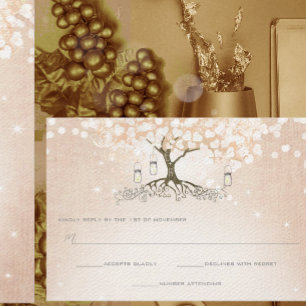 Mariage simple Pink Heart Leaf Tree RSVP