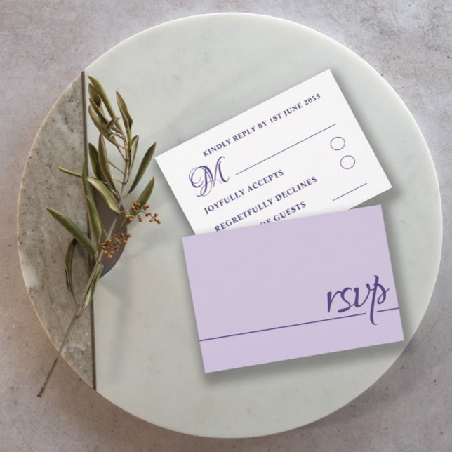 Mariage simple RSVP Purple Lilac (Créateur téléchargé)