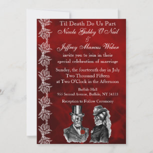 Mariage Skeleton Skuls Invitation