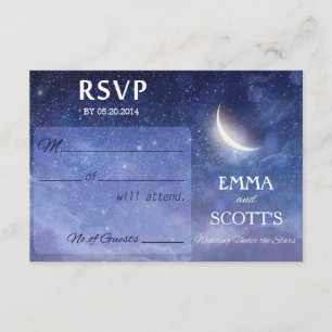Mariage sous le jeu de cartes étoiles RSVP