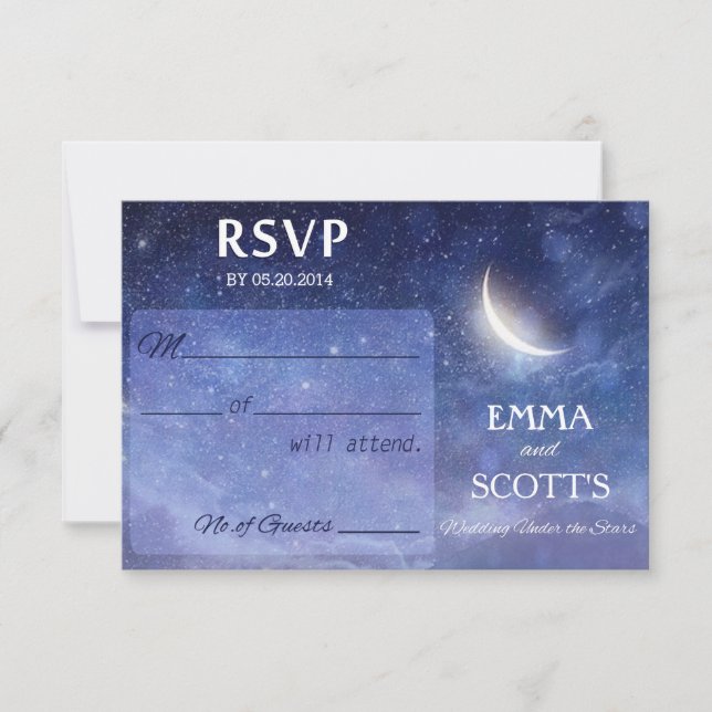 Mariage sous le jeu de cartes étoiles RSVP (Devant)