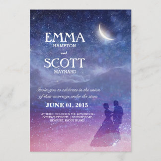 Mariage sous les étoiles invitation couple de dans