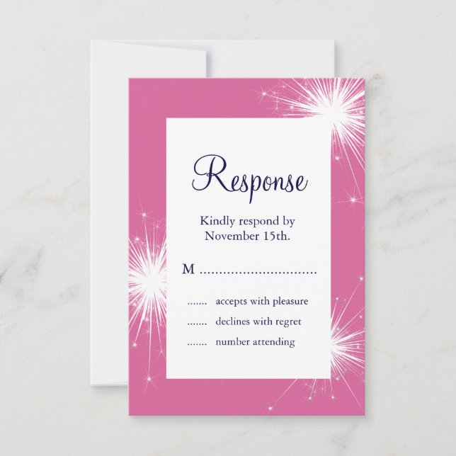 Mariage Sparkler RSVP (rose (Devant)