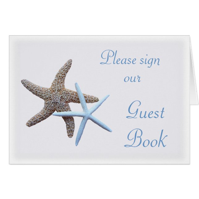 Mariage Starfish Signer Notre Carte de Table Livre (Devant horizontal)