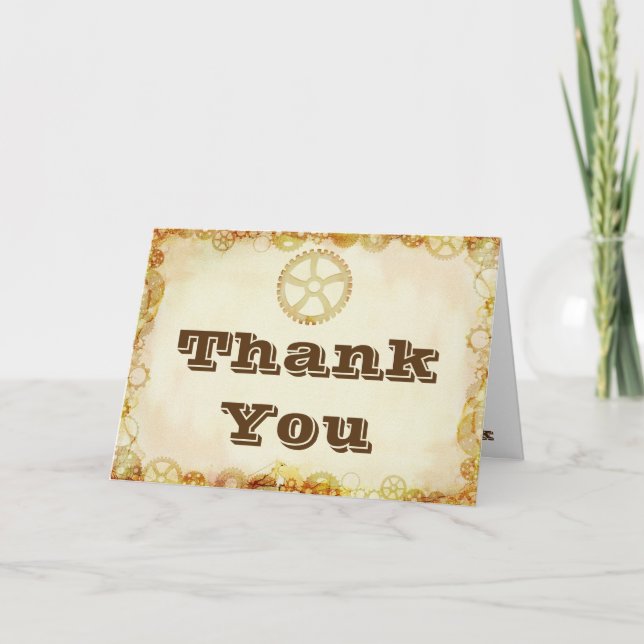 Mariage Steampunk, carte de remerciements (Devant)