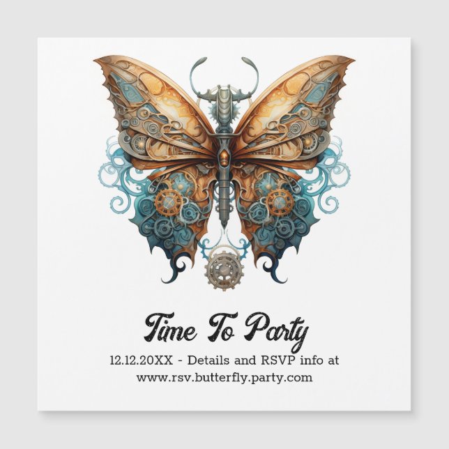 Mariage Steampunk en dentelle Swallowtail Butterfl (Devant)