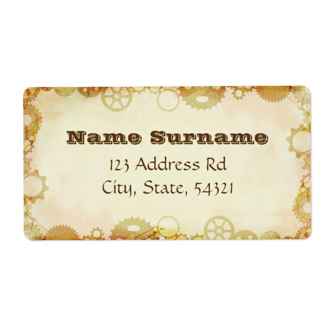 Mariage Steampunk, étiquettes d'expédition (Devant)
