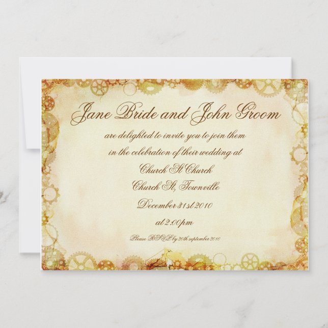 Mariage Steampunk, invitation (Devant)