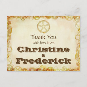 Mariage Steampunk, merci carte postale.