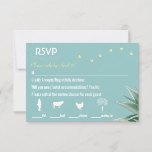 Mariage Succulent Monnaie et Jaune RSVP