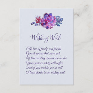 Mariage Succulent pourpre Wishing Well Cartes