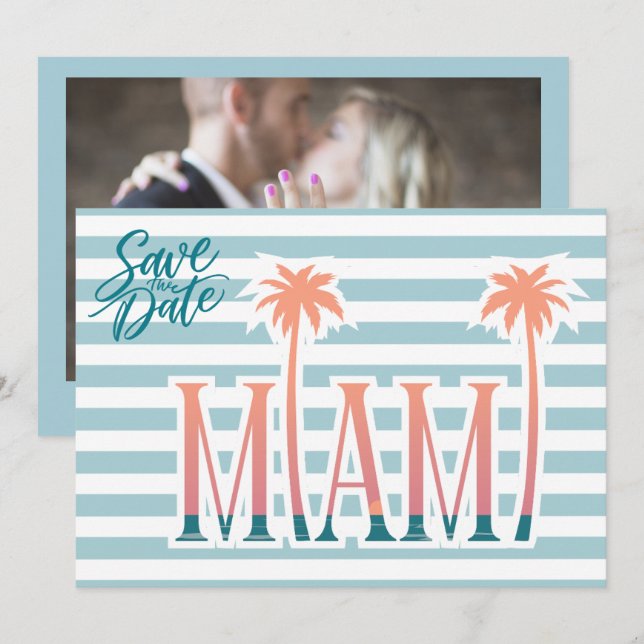 Mariage sur la plage à Miami Floride Photo Carte d (Devant / Derrière)