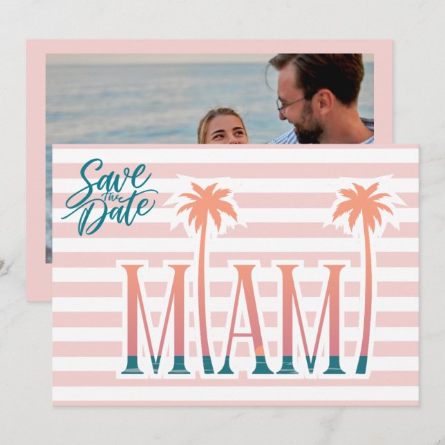 Mariage sur la plage à Miami Floride Photo Carte d (Devant / Derrière)