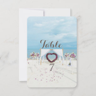 Mariage sur la Plage, Carte de Table de Berceau Fl