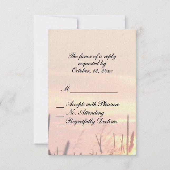 Mariage sur le terrain du coucher du soleil RSVP (Devant)