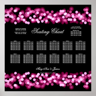 Mariage Tableau de siège rose Hollywood Glam