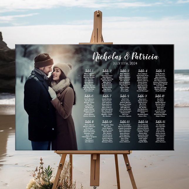 Mariage tableau de sièges avec photo élégant moder (Créateur téléchargé)