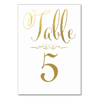 Mariage Tableau Numéro Cartes Gold Foil Personnali