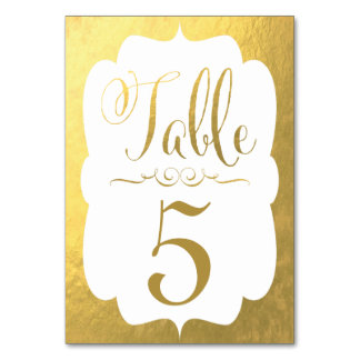 Mariage Tableau Numéro Cartes Gold Foil Personnali