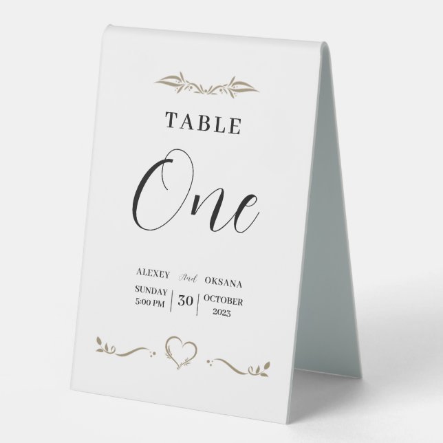 Mariage Tabletop Signes minimaux (Recto)