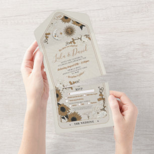 Mariage Tarot et Invitation RSVP Sun Moon aligné