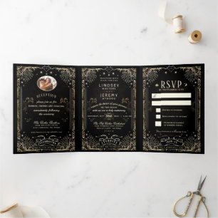 Mariage Tarot Halloween - "Ensemble avec" Tri-Fold