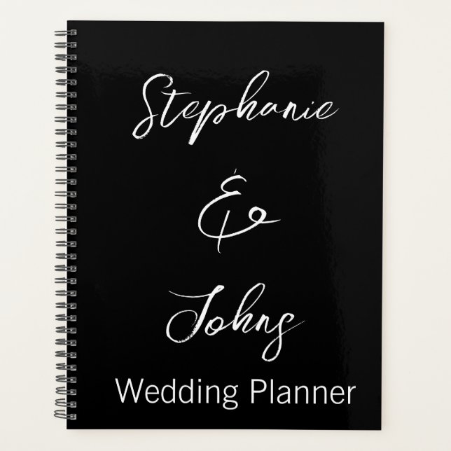 Mariage Tendance Noir Blanc Typographie Moderne (Devant)