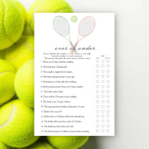 Mariage Tennis Baby shower Jeu plus ou moins