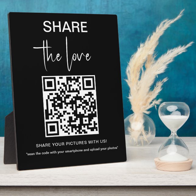 Mariage The Love Photo Sharing QR Code Plaque (Côté)