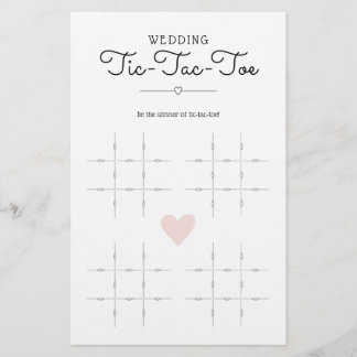 Mariage Tic-Tac-Toe avec Coeur Table Jeu