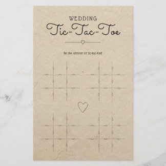 Mariage Tic-Tac-Toe avec Coeur Table Jeu