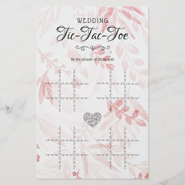 Mariage Tic-Tac-Toe Jeu de table décorative Floral (Devant)